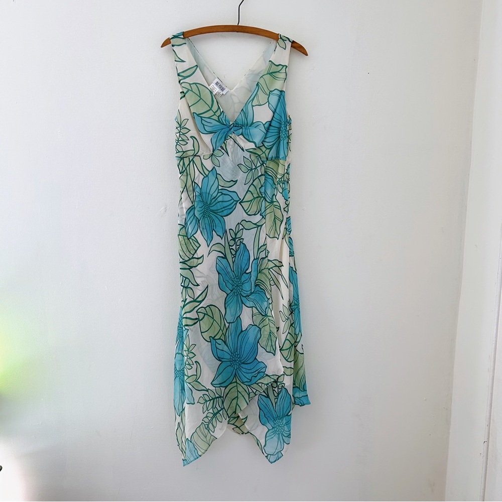 Vintage 90’s Y2K 100% Silk Asymmetrical Dress Dué Per Dué Sz 8